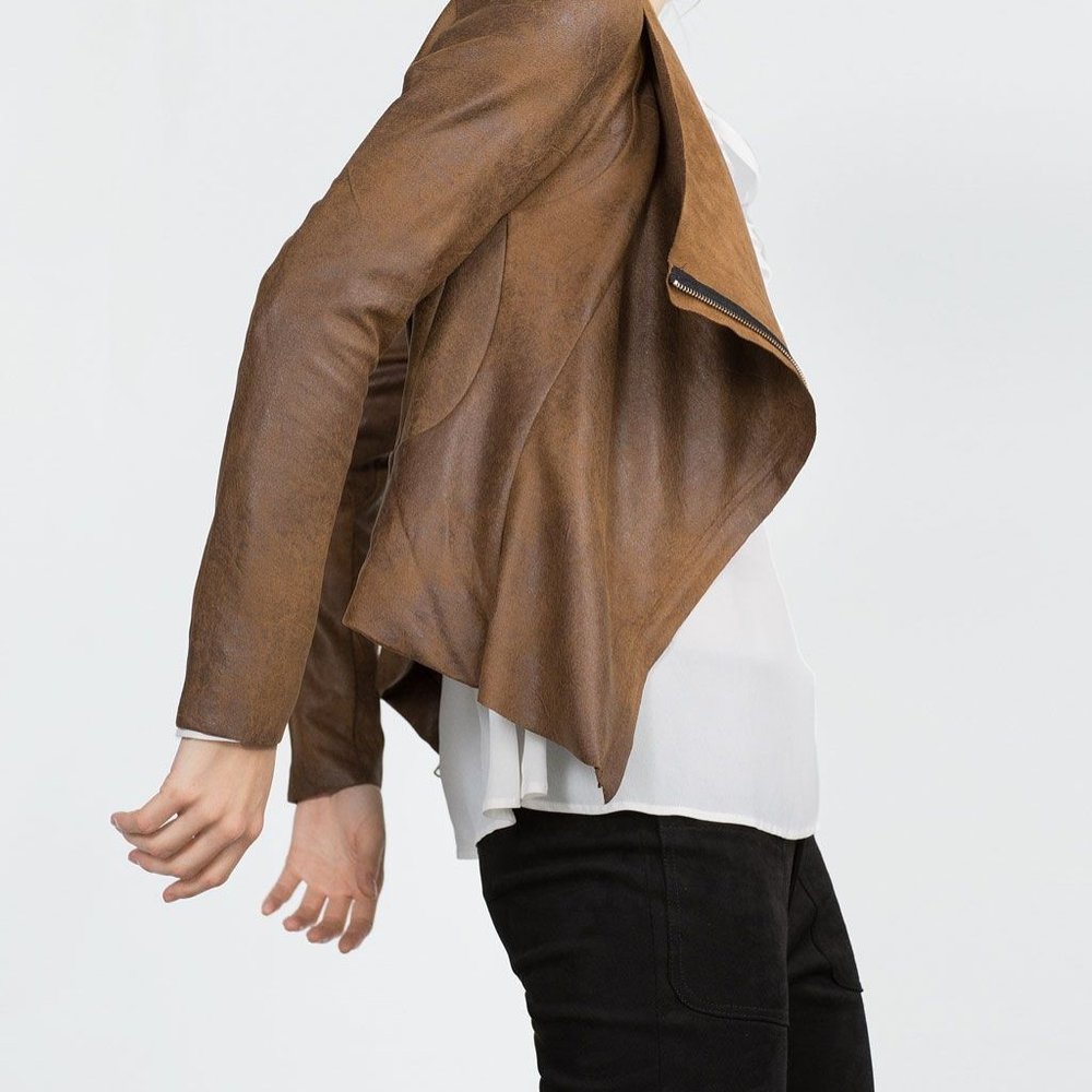 Zara Faux Suede Over Shirt XS NWT - Picture 3 of 8